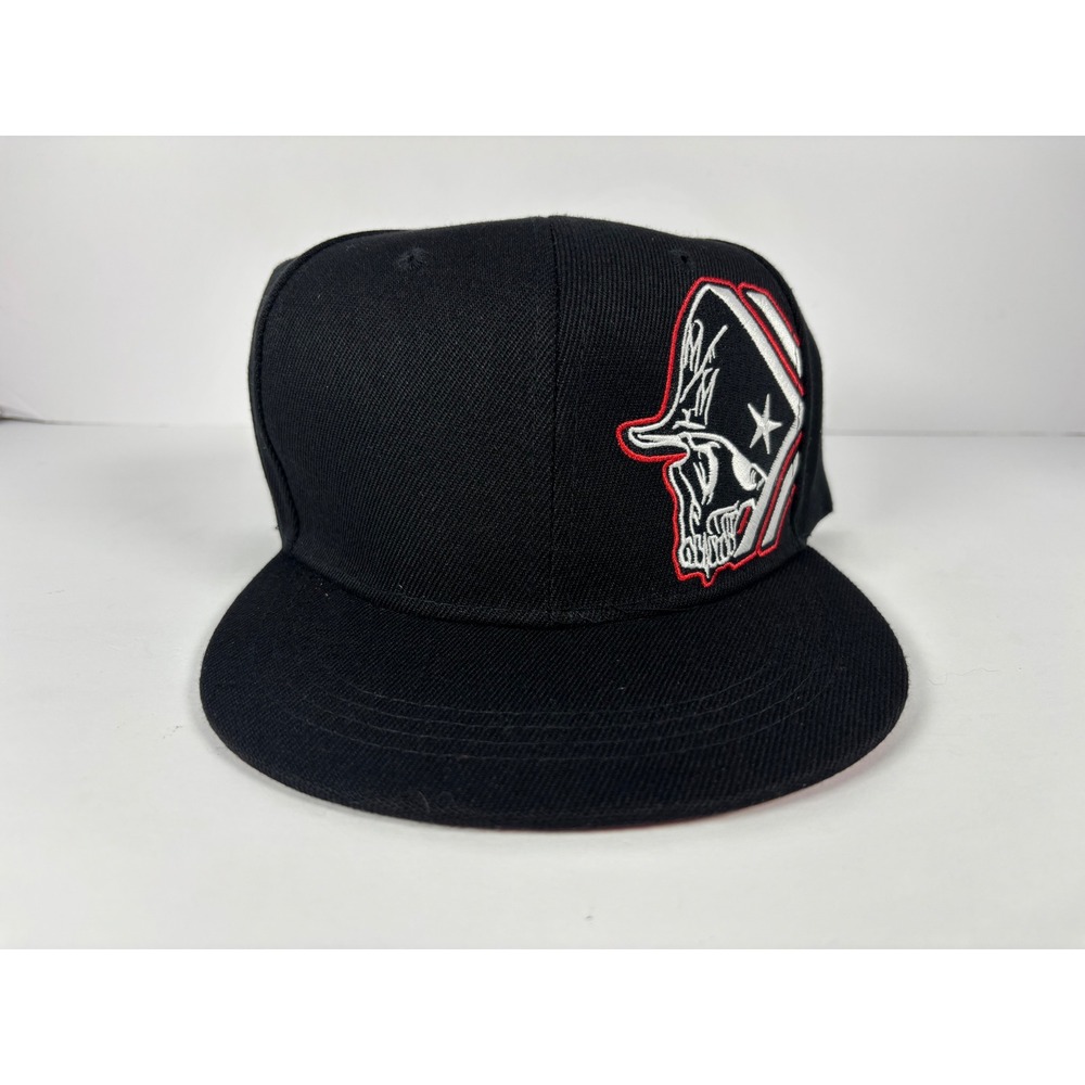 Metal Mulisha Snapback Hat Black Red Underbrim Skull Logo Flat Brim Cap OSFM